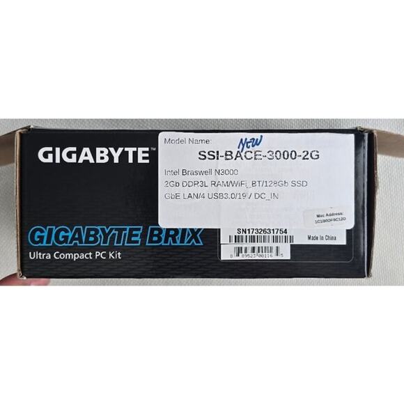 GIGABYTE BRIX Ultra Compact Kit PC Wireless Module Supports 2.5" Hard Drives - Picture 1 of 12